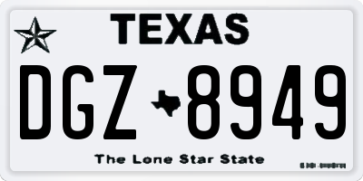 TX license plate DGZ8949