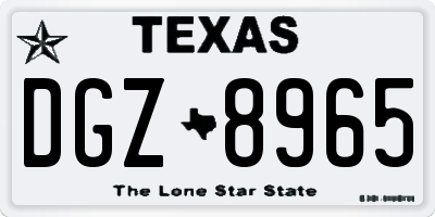TX license plate DGZ8965