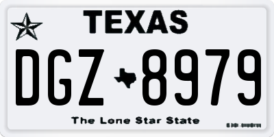 TX license plate DGZ8979