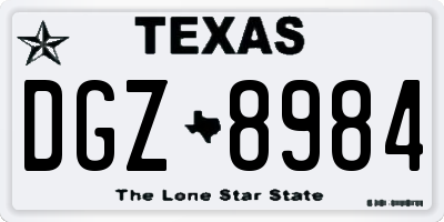 TX license plate DGZ8984
