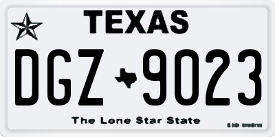 TX license plate DGZ9023
