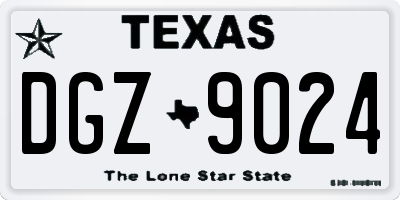 TX license plate DGZ9024