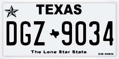 TX license plate DGZ9034