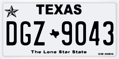 TX license plate DGZ9043