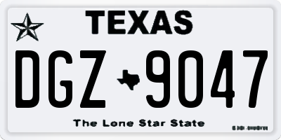 TX license plate DGZ9047