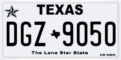 TX license plate DGZ9050