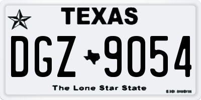 TX license plate DGZ9054