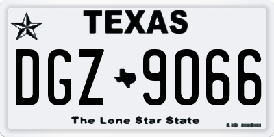 TX license plate DGZ9066