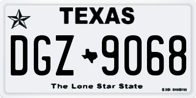 TX license plate DGZ9068