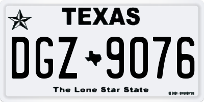 TX license plate DGZ9076