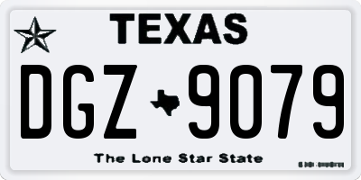TX license plate DGZ9079