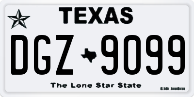 TX license plate DGZ9099