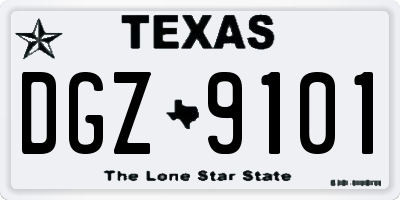 TX license plate DGZ9101