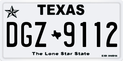 TX license plate DGZ9112