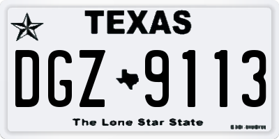 TX license plate DGZ9113