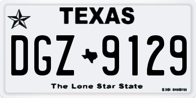 TX license plate DGZ9129