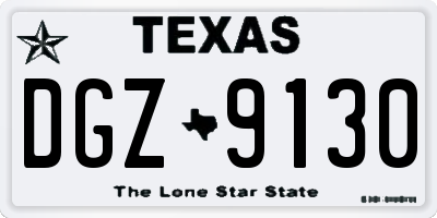 TX license plate DGZ9130