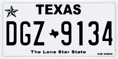 TX license plate DGZ9134