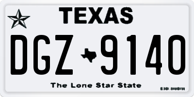 TX license plate DGZ9140