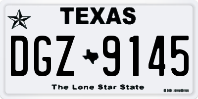 TX license plate DGZ9145