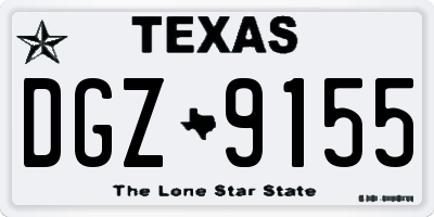TX license plate DGZ9155