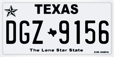 TX license plate DGZ9156