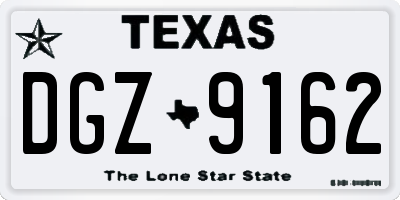 TX license plate DGZ9162