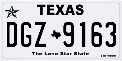 TX license plate DGZ9163
