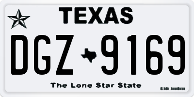 TX license plate DGZ9169