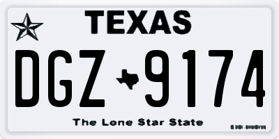 TX license plate DGZ9174