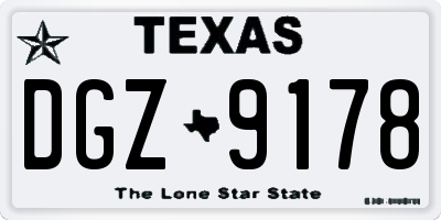TX license plate DGZ9178