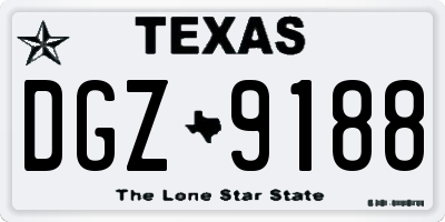 TX license plate DGZ9188