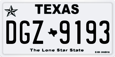 TX license plate DGZ9193