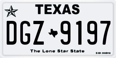 TX license plate DGZ9197