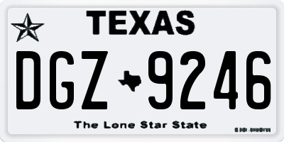 TX license plate DGZ9246