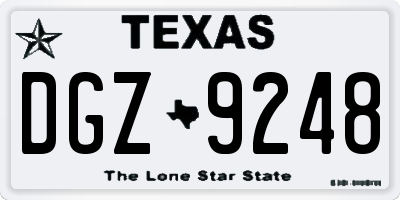 TX license plate DGZ9248