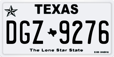 TX license plate DGZ9276