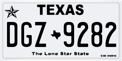 TX license plate DGZ9282