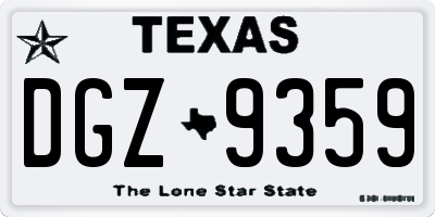 TX license plate DGZ9359
