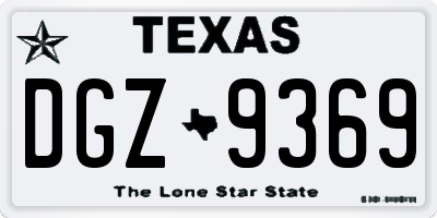 TX license plate DGZ9369