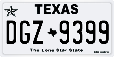 TX license plate DGZ9399