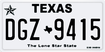 TX license plate DGZ9415