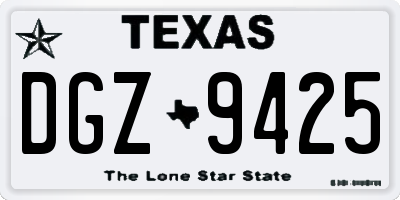 TX license plate DGZ9425