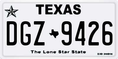 TX license plate DGZ9426