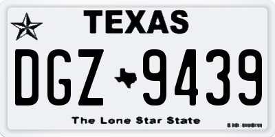 TX license plate DGZ9439