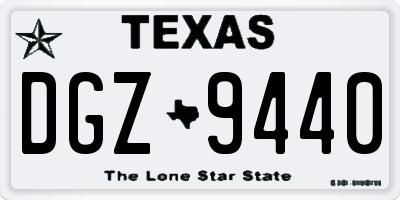 TX license plate DGZ9440