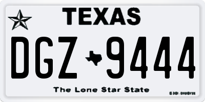 TX license plate DGZ9444
