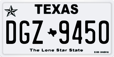 TX license plate DGZ9450