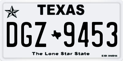 TX license plate DGZ9453