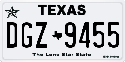 TX license plate DGZ9455